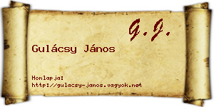 Gulácsy János névjegykártya