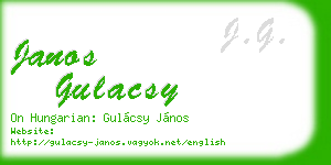 janos gulacsy business card