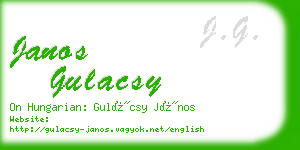 janos gulacsy business card